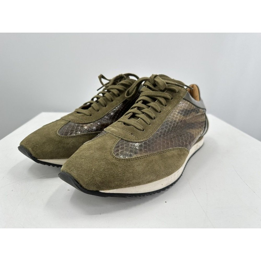 Ralph Lauren Purple label suede & Snakeskin Sneakers Made Italy 10.5-narrow - Picture 5 of 14